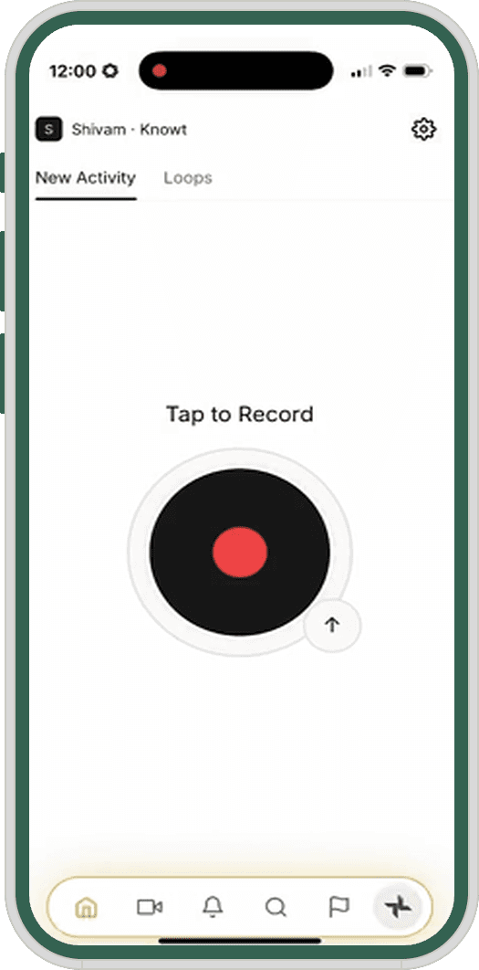 TrustLoop recording screen